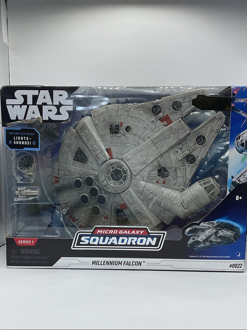 Star Wars Millennium Falcon Micro Galaxy Squadron - Gray with Red Accents